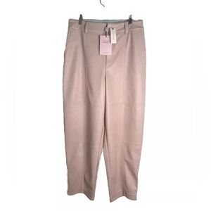Anthropologie Avec Les Filles Pink Faux Leather Pants 10 High Rise Straight Leg